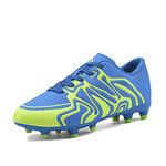 DREAM PAIRS Big Boys Girls Athletic Soccer Football Cleats Shoes 160472-K Royal Lemon Green Silver Size 5 M US Big Kid