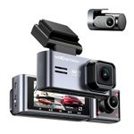 NEXDIGITRON Prime Plus 3-Channel Dash Camera with in-Built GPS Logger, 2.5K Front+FHD Rear+FHD Cabin with IR, IMX415 8MP Sensor, 3.2 Inch Screen, 5 GHz WiFi, Optional Parking Mode, Upto 256GB Support