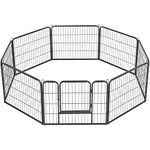 costoffs 8 Panel Pet Playpen Foldable Puppy Playpen Metal Heavy Duty Dog Pen for Cat Rabbit Indoor/Outdoor 60cm High