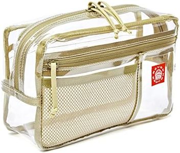 Rough Enough Clear Toiletry Bag for Traveling Women Travel Size Toiletries Makeup Cosmetic Organizer Large Stiff