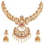 TARINIKA Antique Gold Plated Nandini Short Necklace Set with Peacock Design - Jewelry Set for Women Perfect for Ethnic occasions | Traditional Jewellery For Women | 1 Year Warranty*