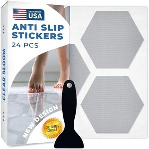 Clear Bloom Anti Slip Shower Stickers 24 PCS, Gray Non-Slip Shower Strips for Adults, Premium Adhesive Bath Tub Stickers