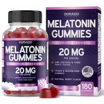 Melatonin Gummies 20mg for Adults (180 Count) - Quick Dissolve Melatonin 20mg Gummies - Melatonin 10mg Per Gummy - Sleep Gummies for Adults - High Potency - Non-GMO & Vegan - Mixed Berry Flavor