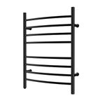 HEATGENE Towel Warmer 8 Bar Plug-in Curved Bath Towel Heater Black