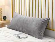 uwkcy Velvet Body Pillow Cover/Case Pillowcase with Hidden Zipper, Zippered Flannel Body Pillow Case (20 x 54 Inch/51x138cm,Grey, 1-Piece)