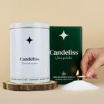 CANDELISS Candle Sand with Wick Set in Elegant White Metal Tin Candles Sand Pearl Candles Pearled Candle Powder Wax Set Wax Beads Wax Granules for Candles Granules (Premium)