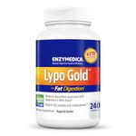 Enzymedica, Lypo Gold, for Fat Digestion, Digestive Enzymes Blend, Dietary Supplement, 240 Capsules, Vegan, Gluten-Free, Soy-Free, Non-GMO