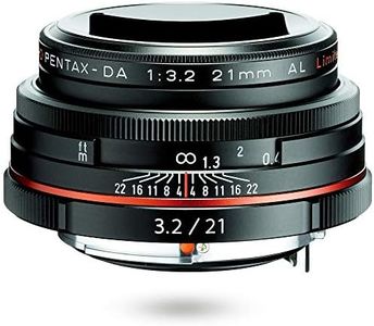 Pentax HD PENTAX-DA 21410 21 mm F3.2AL Limited Black Wide Angle Monofocal Lens (for APS-C Sizes), High Definition Limited Lens/Aluminum Shaving Body, High Definition Picture, High Performance HD