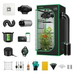 VIVOSUN GIY Smart Grow Tent System 2x2, WiFi-Integrated Grow Tent Kit, with Automate Ventilation and Circulation, Schedule Full Spectrum 100W LED Grow Light, and GrowHub E42A Controller