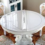 OstepDecor Round Table Cover Protector, 2mm Thick 130cm Round Clear Table Protector for Dining Room Table, Waterproof Transparent Plastic Tablecloth Protector, Vinyl Circle Table Pad for Kitchen table