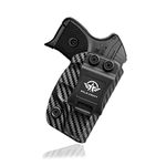 Gun Holster, Carbon Fiber Kydex Holster IWB Ruger LCP 380 Holster For Ruger LCP 380 Pistol Case Pocket - Inside Waistband Carry Concealed Holster Accessories Guns Pouch (Carbon Fiber Black, Right)