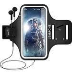 Galaxy S24 S23 S22 S21 Armband, JEMACHE Gym Runs Workouts Elastic Arm Band for Samsung Galaxy S24 S23 S22 S21 S20 (5G) Black