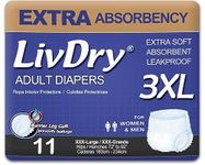 LivDry Adult Incontinence Underwear, Extra Absorbency Adult Diapers, Leak Protection (XXX-Large (11 Count))