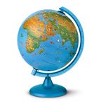 Tecnodidattica 0325ACIN0AR1A06 Arca Globe for Children | with Animals and World-Famous Landmarks |Illuminated and revolving | Graduated Meridian | Cartography in English | 10"/25cm Diameter, Blue