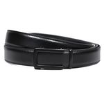 WildHorn Men's Genuine Leather Belt for Men| Premium Auto-Lock Buckle | Adjustable up to 48” | Formal & Casual Wear | Micro-Adjust Fit | Stylish Gift Box Included (JET BLACK)