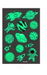 MAYCREATE® 10 Sheet Kids Tattoo Sticker Night Glowing Tattoo Sticker, Cartoon Space Theme Sticker Waterproof Temporary Tattoos for Birthday Parties, Group Activities