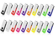 USB Stick, AreTop Memory Stick 16GB 20 Pack, Flash Drive 2.0 Swivel Thum Drive with Lanyard and LED Indicator, USB Flash Drive for PC/Laptop/Tablet Data Storage