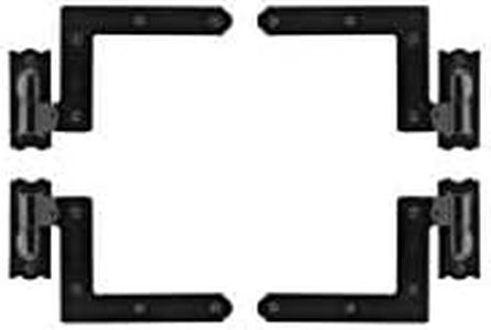 Delaney Exterior Shutter Hinge Set in Black Finish for Homes with Wood or Vinyl Siding - 1 1/16" Offset (1 Window Set for 2 Shutters)