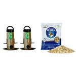 Nature Forever Bird Feeder (Pack of 2) and Bird Feeder Mix, 900g