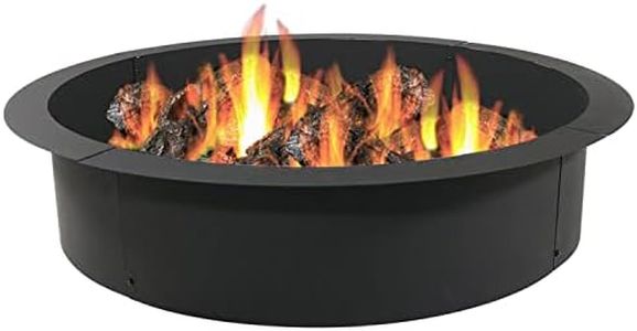 Sunnydaze Wood Burning Outdoor Fire Pit Ring/Liner - Heavy Duty - DIY Above or In Ground Fire Ring Kit - 45 Inch Outside x 39 Inch Inside