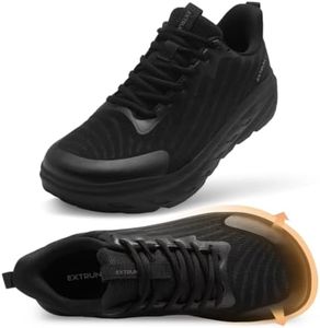 Men's Orthopedic Extra Wide Toe Box Sneakers: Arch Support Plantar Fasciitis Relief Tennis Sneakers, Shock Absorbing Midsole Work Shoes for Plantar Fasciitis & Achilles Tendonitis Black Size 11