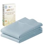 California Design Den King Size Pillowcase Set - 400 Thread Count, 100% Cotton Sateen, Luxury Set of 2 Pillow Covers, Breathable, Cooling, Soft for Comfortable Quality Sleep - Sky Blue