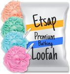 ETSAP Premium Bathing Round Loofah for Men and Women (Pack of 4)(color may very)(R2)