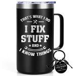 Qtencas Unique Gifts for Men, I Fix Stuff Coffee Mug, Cool Birthday Gifts for Men Dad, Handyman Gifts, Best Dad Gifts for Dad from Daughter, Christmas Gift for Uncle Grandpa, Fathers Day Gift, 20oz