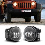 Tugwuetlwu 4 Inch Led Fog Light For Jeep Wrangler Unlimited JK JKU 2007-2018 TJ LJ Off-Road Front Bumper Replacements Driving Fog Lamps(Black)