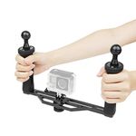 SHOOT Aluminium Alloy Handheld Stabilizer Tray Handle Grip for GoPro 6/5/4/3+/3 SJCAM and 6 inch Dome Port and All LED Video Light Camera Camcorder with 1/4 inch Screw Hole