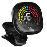 Guitar Tuner Rechargeable,LEKATO Clip-on Tuner with LCD Color Display, Chromatic Digital Tuner for Guitar, Bass,Violin, Ukulele & Chromatic Tuning Modes Upgrated Version (Rechargeable)