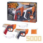 Nerf Pro Gelfire Dual Wield Pack, 2 Blasters, No-Prime Firing, 5000 Gelfire Rounds, 2X 100 Round Integrated Hoppers, 2 Eyewear, Ages 14 Up