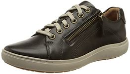 Clarks Women's Nalle Lace Sneaker, Black Leather, 7.5 UK