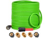 YAMATIC Super Flexible Pressure Washer Hose 75FT X 1/4", Kink Resistant 3200 PSI Heavy Duty Power Washer Extension Replacement Hose with M22-14mm x 3/8" Quick Connect Kit for Gas & Electric