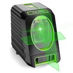 Huepar BOX-1G Green Laser Level with Pulse Mode, 0.2mm Pro Accuracy, Switchable Cross Line Self-Leveling Line Laser, Large Fan Angle with 150 Vertical&130 Horizontal Laser Line, 360° Magnetic Base