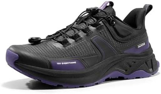 NORTIV 8 Womens Lightweight Hiking Shoes Quick Laces Outdoors Sneakers, Black Purple - 8.5 (SNHS239W)