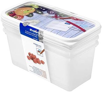 Rotho Domino Kitchen Set Deep-Freezer Boxes 3 x 1.5 Litre, Multi-Colour, 1.5