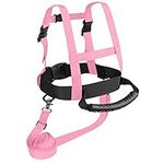 Odoland Kids Ski and Snowboard Training Harness Toddler Skiing Harness with Removable Leash and Easy Lift Handle - Speed Control Teaching - Perfect for Kid Beginners Boy and Girl, Pink