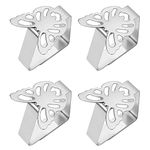 Outdoor Table Clips 4 Pack Table Cloth Cover Clamps Stainless Steel Picnic Tablecloth Clips, Tablecloth Holder Clip Anti-slip Decorative Cover Clamp for Restaurant Camping Wedding Party Dinner (B)