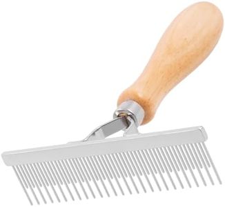 GROOM PROFESSIONAL Wooden Shedding Rake for Dogs - Dog Grooming Rake - Features Both Long and Short Pins for Effective Deshedding of Thick Undercoats - Suitable for all Sized Breeds