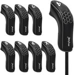 mytag 8PCS Golf Hybrid Iron Headcovers Set Long Hybrid Iron Covers for Cleveland Launcher, Majek MX4, Cobra T Rail, Wilson Launch Pad, Tour Edge Hybrid Irons (1set of 8pcs(4,5,6,7,8,9,P,X))