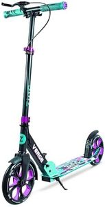 Zinc Verge Pro Kids Scooter – Big Wheel Kick Scooter for Ages 6+, Foldable 2-Wheel Scooter with 200mm Wheels, Lightweight, Height Adjustable, Rear Footbrake, Supports up to 100kg, Black & Green