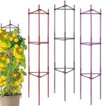 Colored Tomato Cages for Garden and Pots Outdoor，Tomato Plant Stakes，Support Cages Trellis for Climbing Plants Outdoor，Multi-Functional Climbing Vegetables Cages Trellis(48 inches，3 Pack)