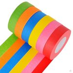 DEWEL Bright Colored Masking Tape,6 Pack 1 Inch 22 Yard Rolls Board Line Classroom Decorations Tape, Labeling,DIY Art Supplies for Kids