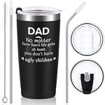 Livole Fathers Day Gift Ideas, Funny Christmas Gifts for Dad, Father, Husband, Daddy Birthday Gifts from Daughter, Son, Kids, 20oz 600ml Stainless Steel Insulated Wine Tumbler, Thermal Coffee Mug