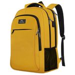 MATEIN Laptop Backpack, 15.6 Inch Travel Backpack Women, Laptop Rucksack with USB Charging Port, School Bag Anti Theft Daypack Work Backpacks for Men Women, Bright Yellow