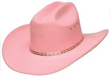 Western Express Elastic Faux Felt Cowboy Hat - Pink - Size Kids
