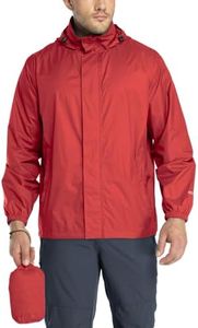 33,000ft Packable Rain Jacket Men's Lightweight Waterproof Rain Shell Jacket Raincoat with Hood for Golf Cycling Windbreaker
