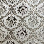 Decora Furnishings Luxurious Woven Jacquard Floral Damask Design Heavy Furnishing Fabric for Upholstery, Sofa, Chair, Cushion Covers, Head Board - Width 54 inches - Fabric by The Meter (Cream)