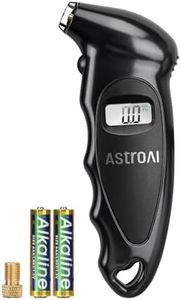 AstroAI Digital Tire Pressure Gauge with Replaceable AAA Batteries, 150 PSI 4 Settings Stocking Stuffers for Car Truck Bicycle Backlit LCD Non-Slip Grip Car Accessories, Black
